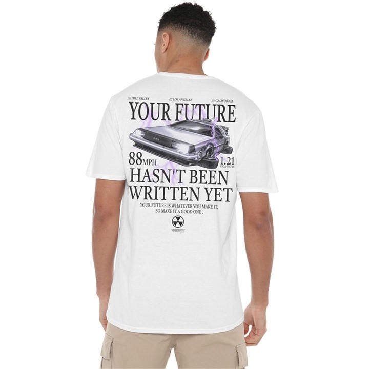 Universal Men's White Back To The Future It Hasnt Been Written Back T-S in Size L, Sports Direct