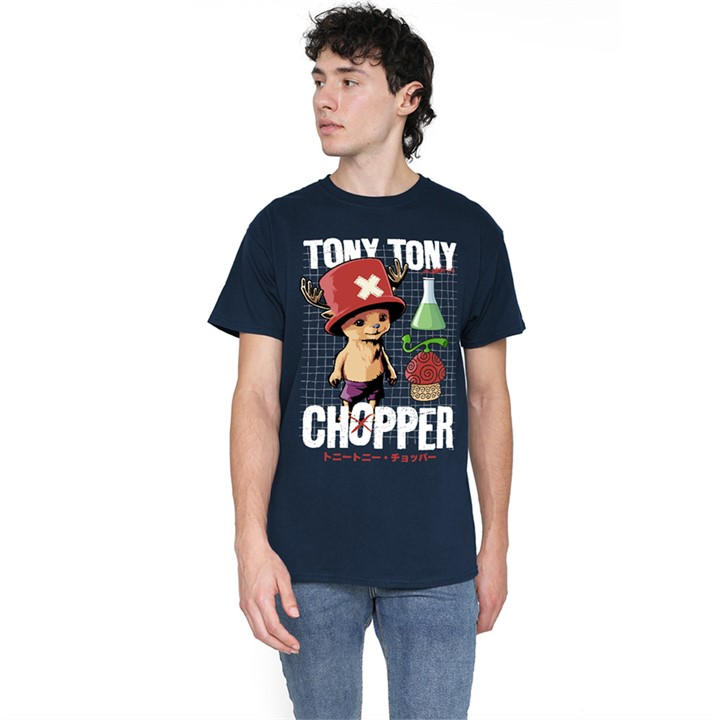 One Piece Men's Blue Chopper Schematic T-Shirt Navy in Size XL, Sports Direct