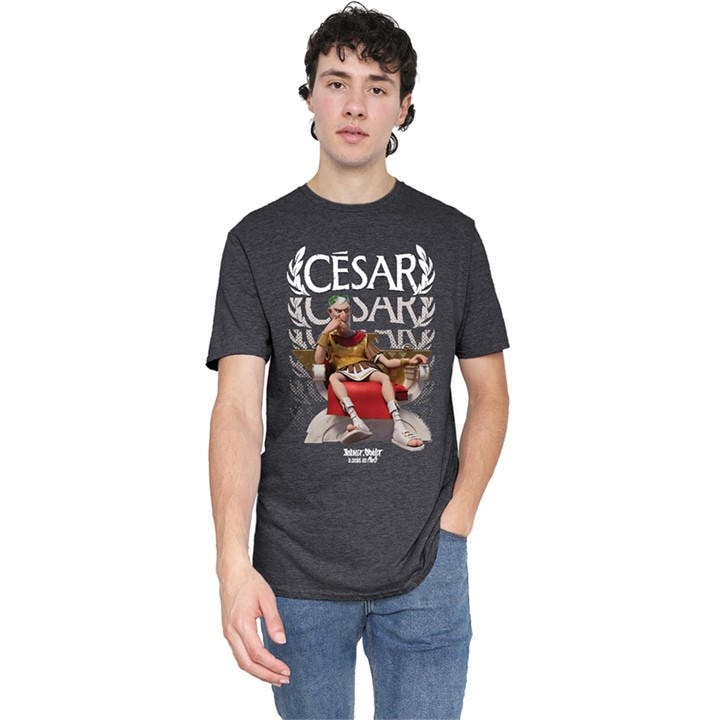 Men's Grey Other Asterix & Obelix - Cesar Of Rome T-Shirt Dark Hea in Size XL, Sports Direct