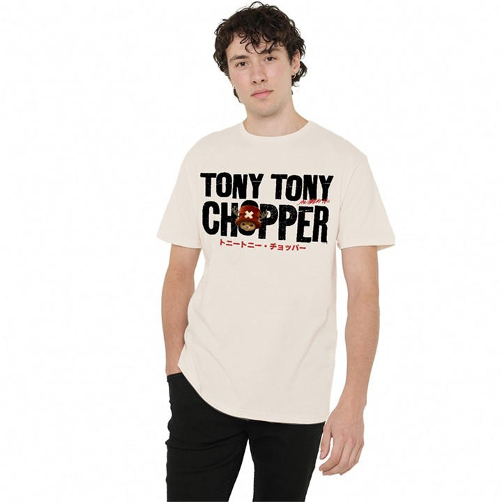 One Piece Men' Beige Chopper Wordmark T-Shirt Natural in Size S, Sports Direct