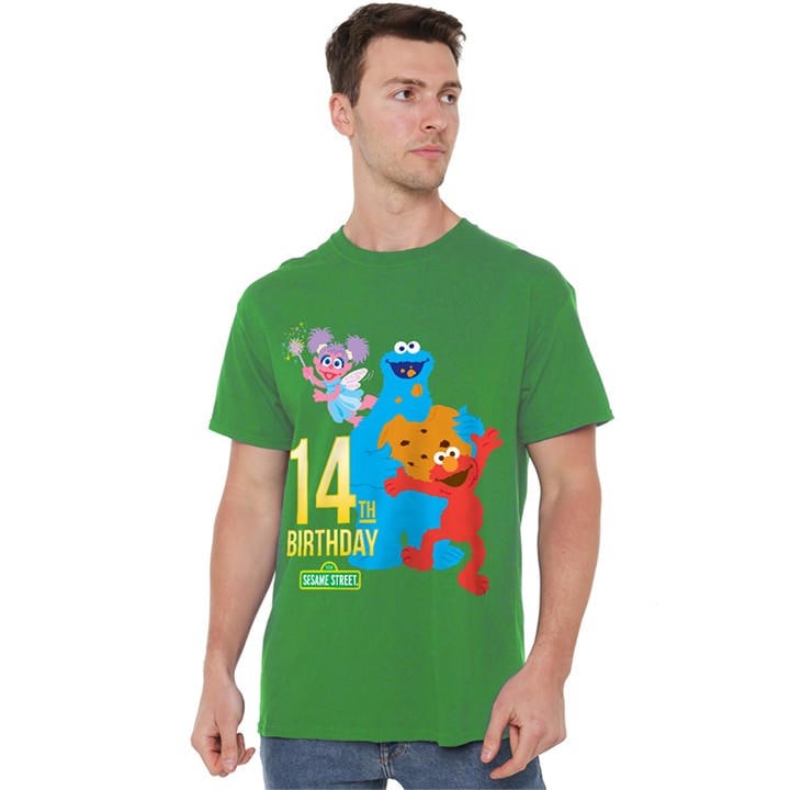 Sesame Street Men's Green 14Th Birthday T Shirt Kelly in Size 4XL, Sports Direct