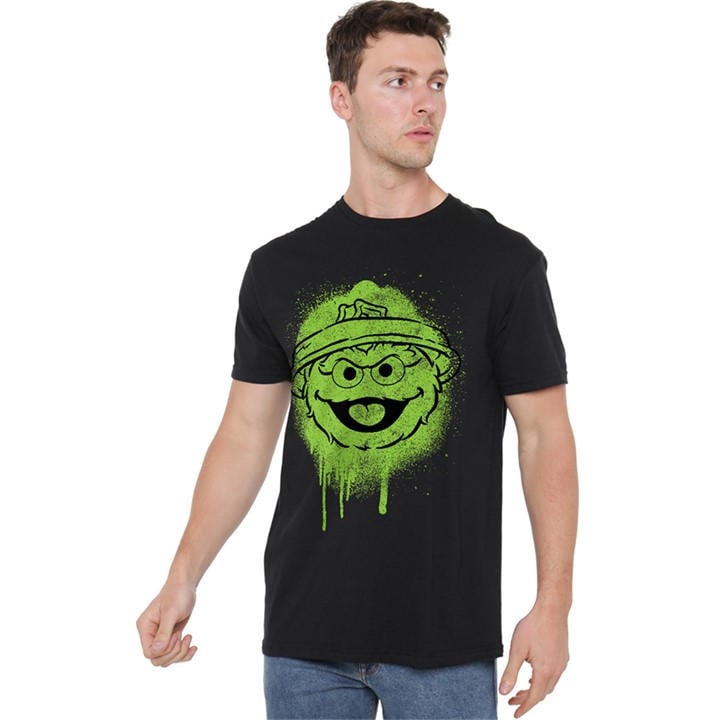 Sesame Street Men's Black Oscar The Grouch Graffiti Spray Face in Size 2XL, Sports Direct