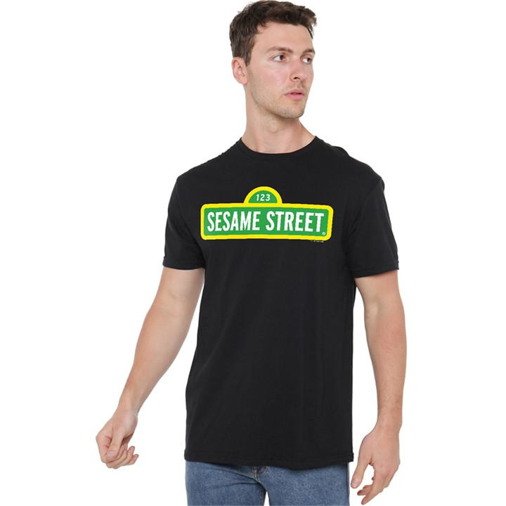 Sesame Street Men's Black Logo T Shirt in Size 3XL, Sports Direct