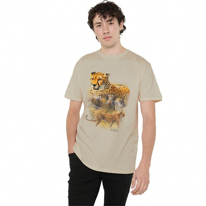 Men' Yellow Other Wildlife Cheetahs T Shirt Sand in Size S, Sports Direct