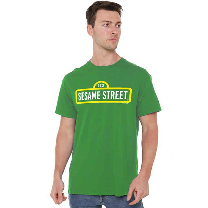 Sesame Street Men's Green Logo T Shirt Kelly in Size 4XL, Sports Direct