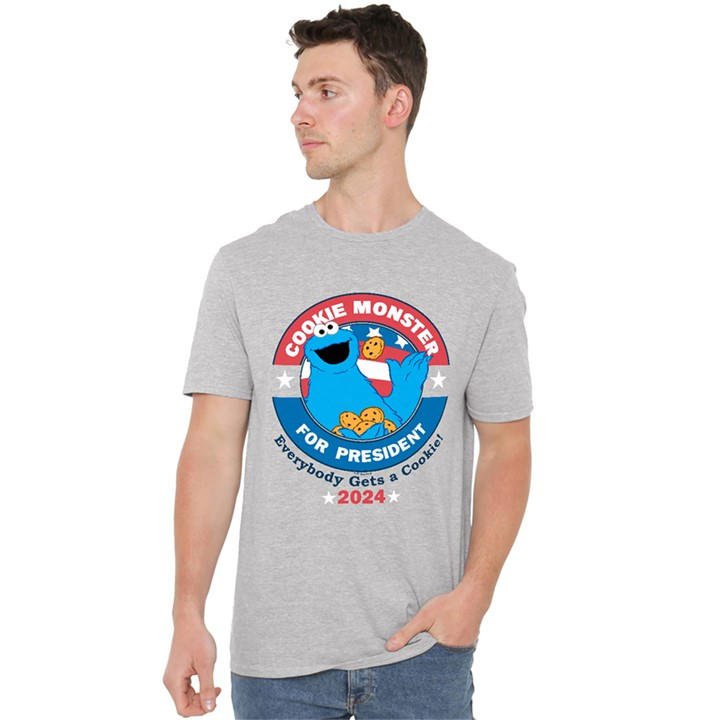 Sesame Street Men's Grey Cookie For President T Shirt Athlet in Size 5XL, Sports Direct