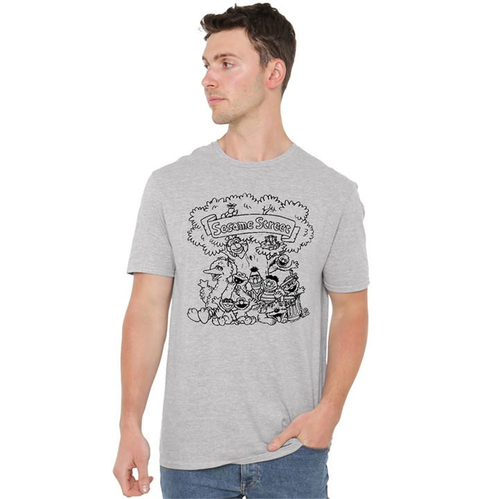 Sesame Street Men's Grey Simple Street T Shirt Athletic Heat in Size 5XL, Sports Direct