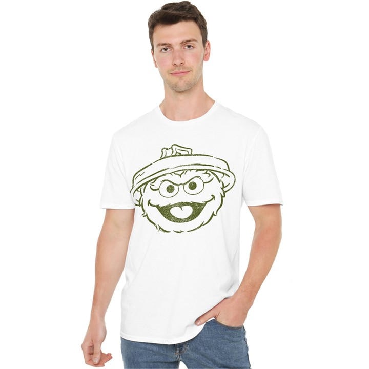 Sesame Street Men's White Oscar The Grouch Mono T Shirt in Size 2XL, Sports Direct