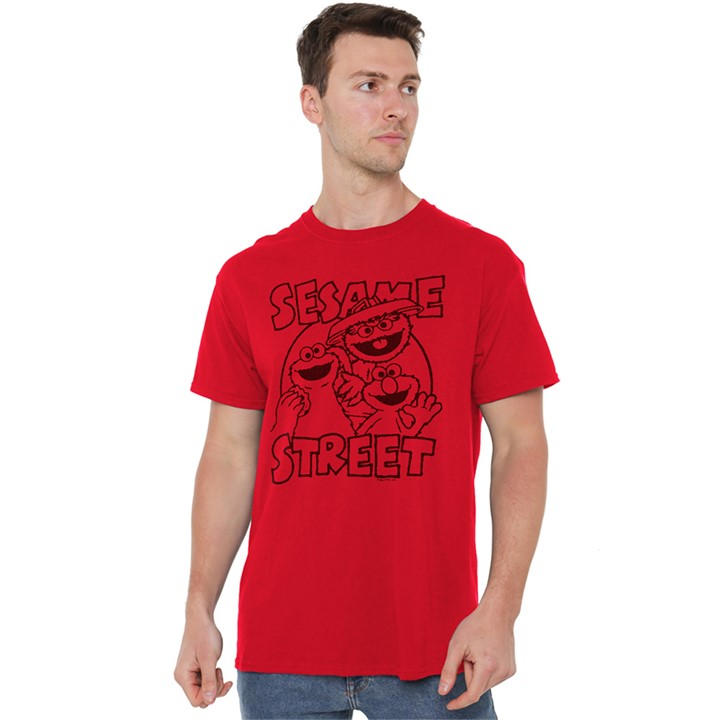 Sesame Street Men's Red Group Crunch T Shirt in Size 2XL, Sports Direct