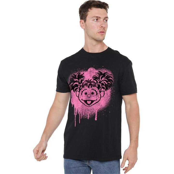 Sesame Street Men's Black Abby Cadabby Graffiti Spray Face T S in Size 4XL, Sports Direct