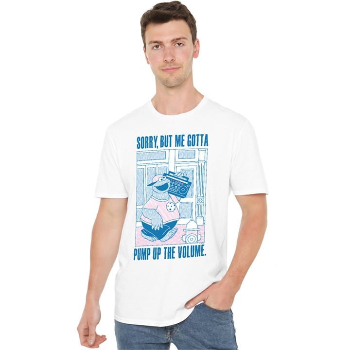 Sesame Street Men's White Cookie Monster Pump Up The Volume T in Size 5XL, Sports Direct