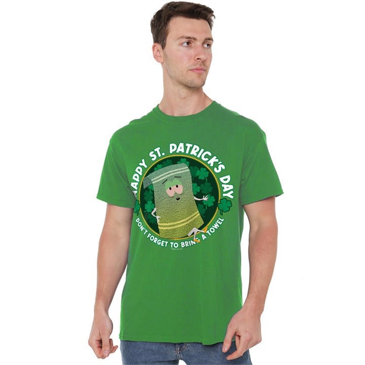 South Park Men' Green Towlie T Shirt Kelly in Size S, Sports Direct