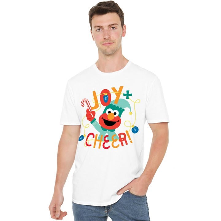 Sesame Street Men's White Christmas Joy And Cheer With Elmo T in Size 4XL, Sports Direct
