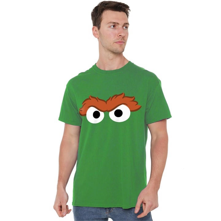 Sesame Street Men's Green Oscar The Grouch Eyes T Shirt Kelly in Size 3XL, Sports Direct