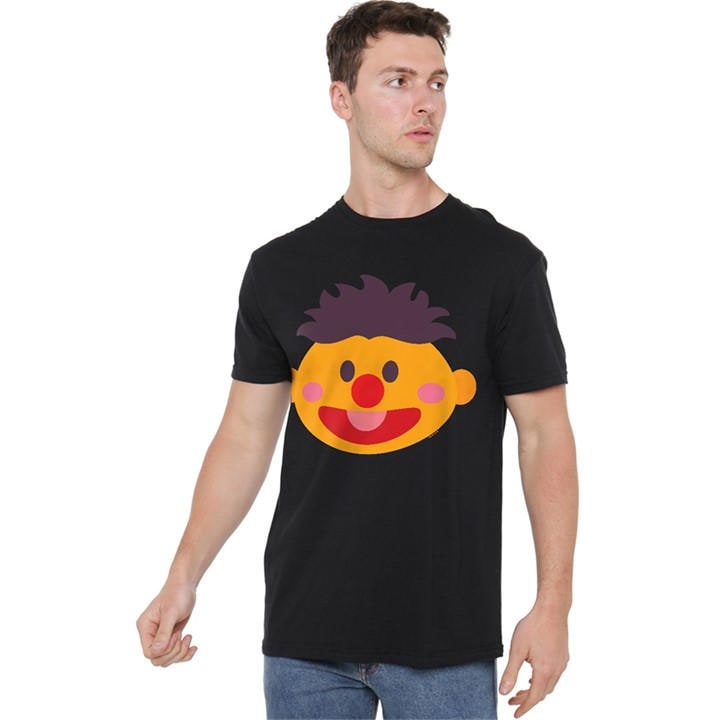 Sesame Street Men's Black Ernie Kawaii Face T Shirt in Size 4XL, Sports Direct