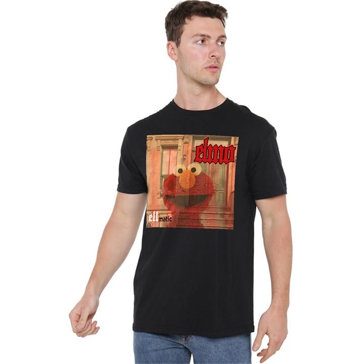 Sesame Street Men's Black Elmo Ellmatic T Shirt in Size M, Sports Direct