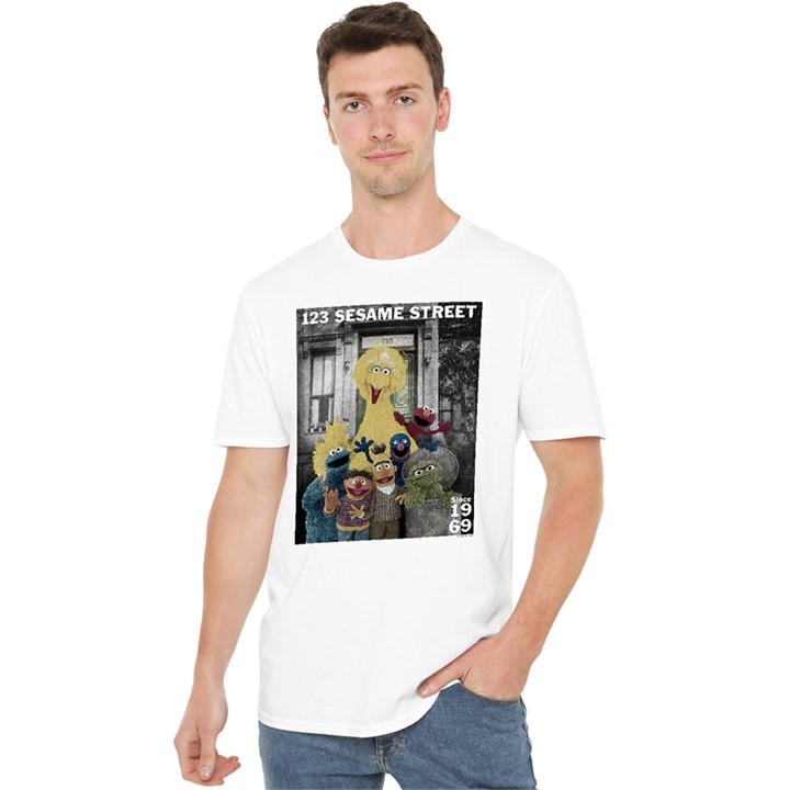 Sesame Street Men's White Best Address T Shirt in Size 2XL, Sports Direct