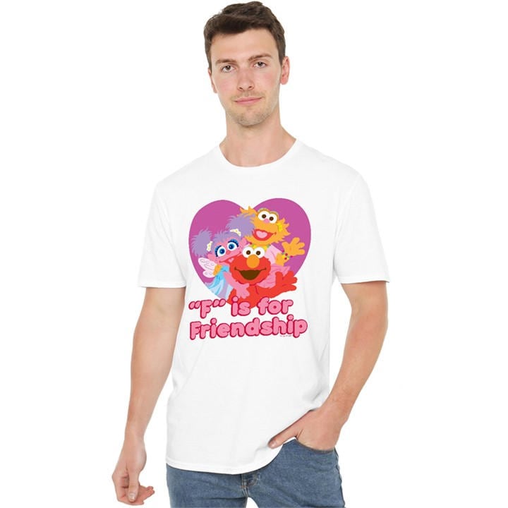 Sesame Street Men's White Friendship T Shirt in Size 5XL, Sports Direct