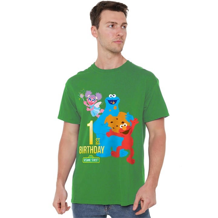 Sesame Street Men's Green 1St Birthday T Shirt Kelly in Size M, Sports Direct