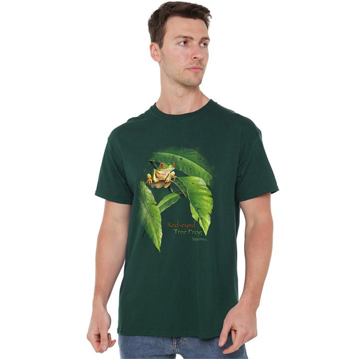 Men's Green Other Wildlife Red Eyed Tree Frog T Shirt Hunter in Size XL, Sports Direct