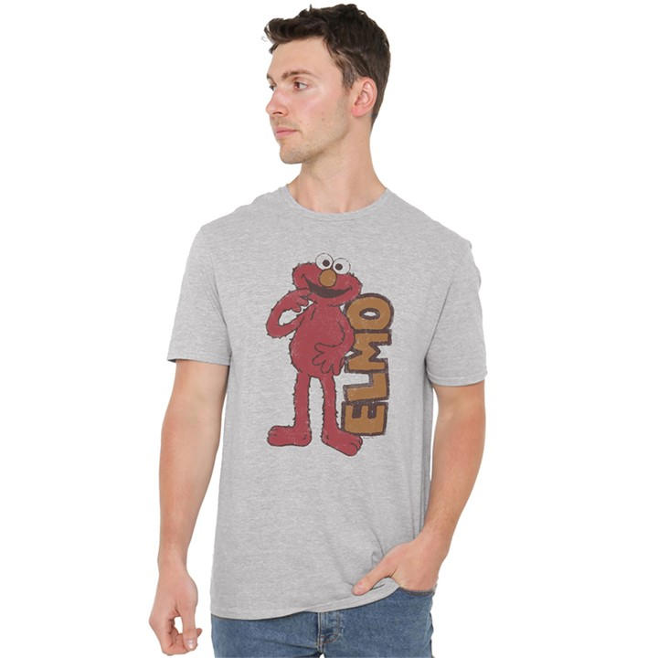 Sesame Street Men's Grey Vintage Elmo T Shirt Athletic Heath in Size 2XL, Sports Direct