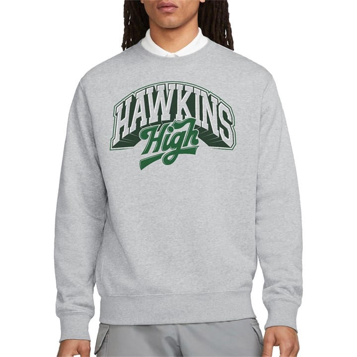 Stranger Things Men's Grey Hawkins High Logo Sweatshirt Athl in Size 2XL, Sports Direct