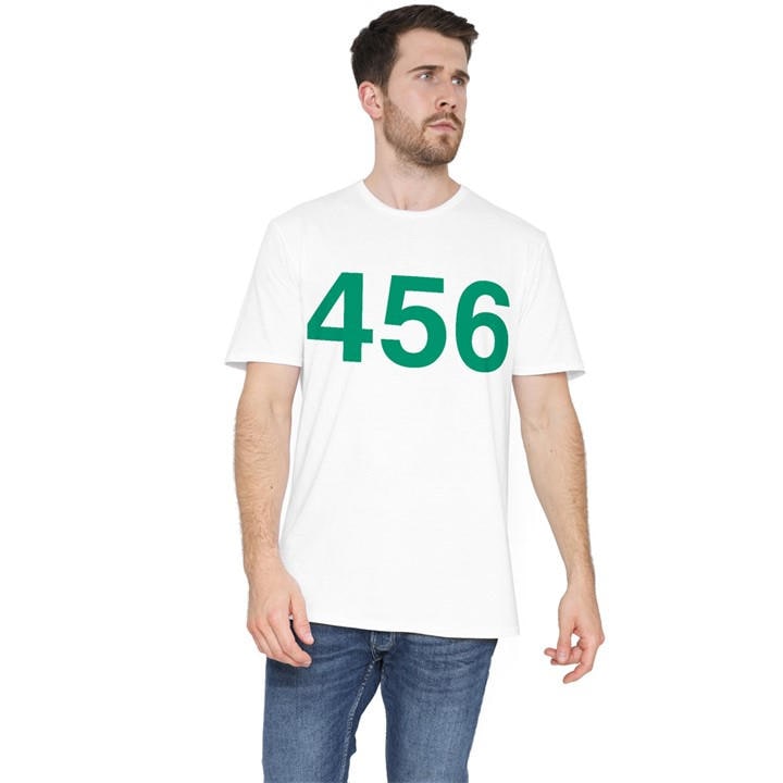 Squid Game Men's White Player 456 T-Shirt in Size M, Sports Direct