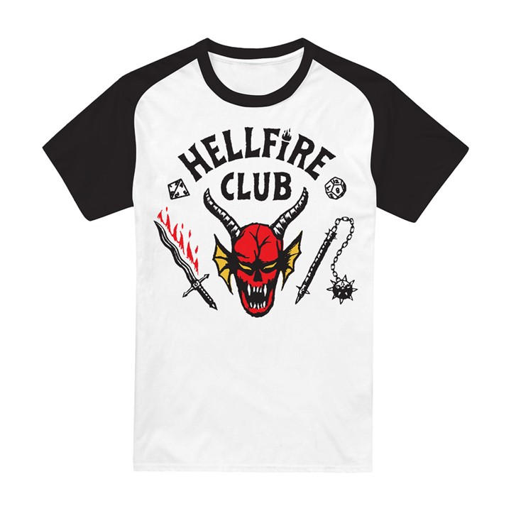 Stranger Things Men's  Hellfire Club Raglan Short Basebal in Size 3XL, Sports Direct
