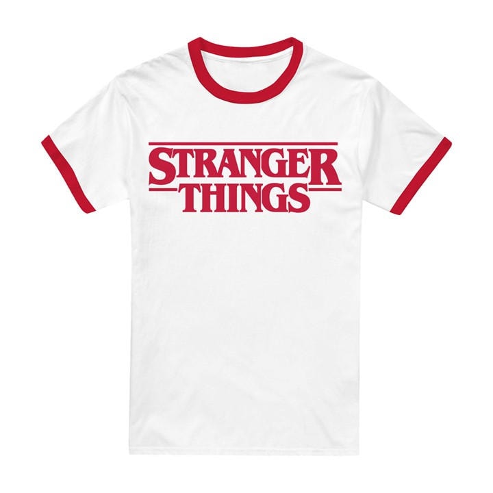 Stranger Things Men's  Main Logo Ringer Ringer T-Shirt W in Size 3XL, Sports Direct