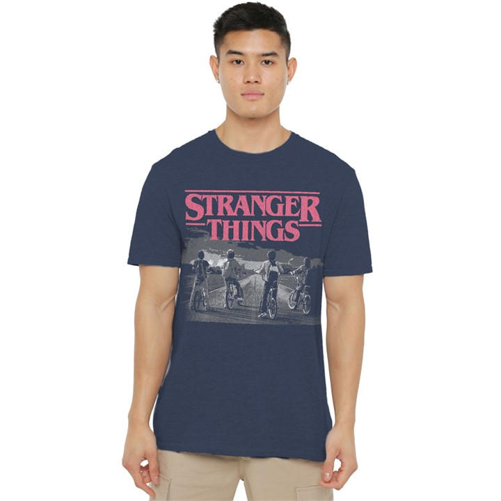 Stranger Things Men' Blue Seson 1 Poster Bike Scene T-Shirt in Size S, Sports Direct