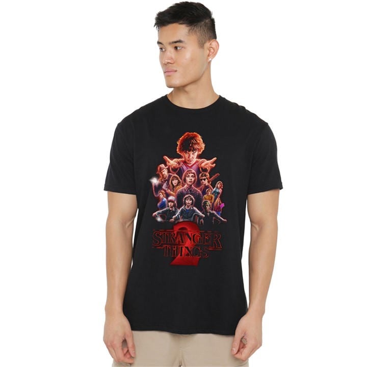 Stranger Things Men's Black Season Two Poster T-Shirt in Size 2XL, Sports Direct