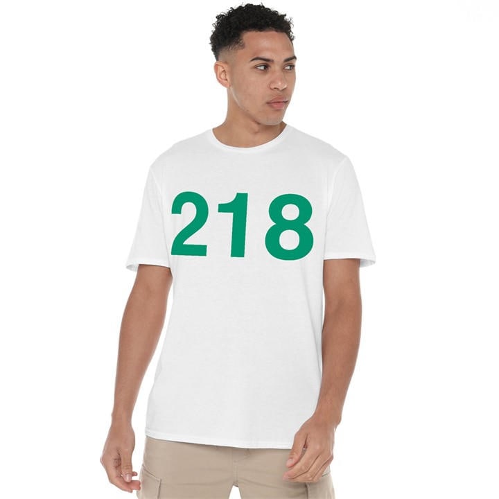 Squid Game Men's White Player 218 T-Shirt in Size 3XL, Sports Direct
