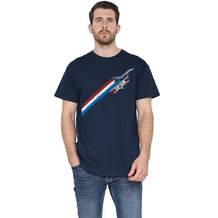 Top Gun Men's Blue Stripes T Shirt Navy in Size M, Sports Direct