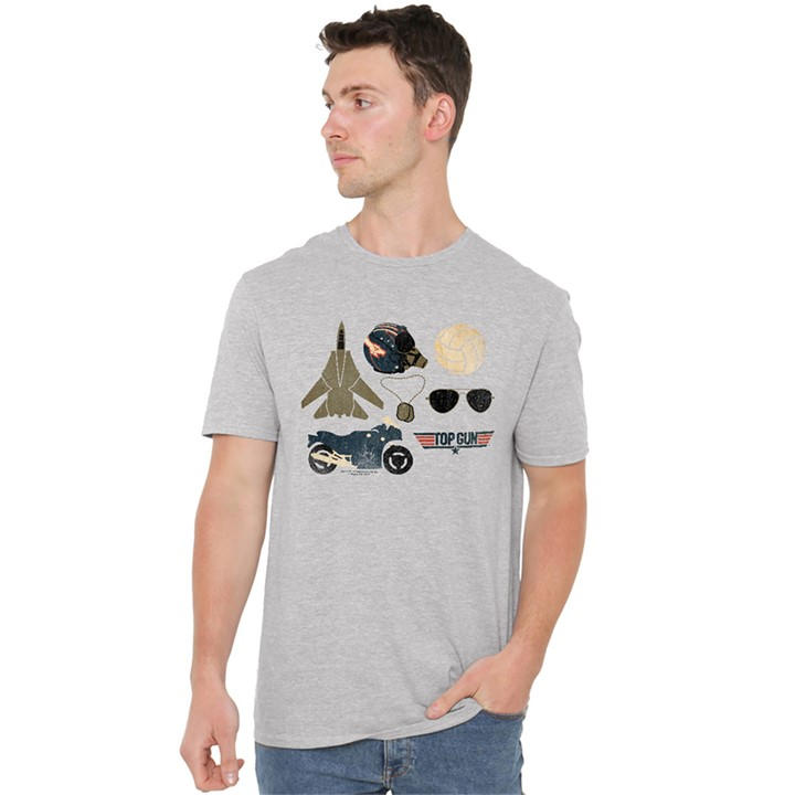 Top Gun Men' Grey Items T Shirt Athletic Heather in Size S, Sports Direct