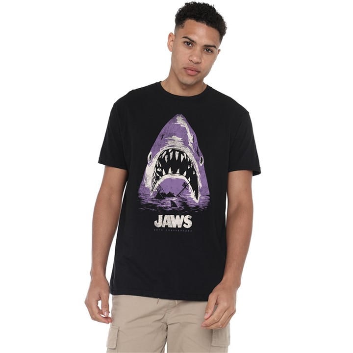 Universal Men's Black Jaws Sinking Orca T Shirt in Size M, Sports Direct