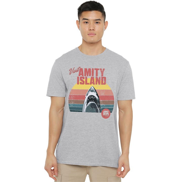 Universal Men's Grey Jaws Amity Island 50Th Sunrise T Shirt Athletic H in Size 5XL, Sports Direct