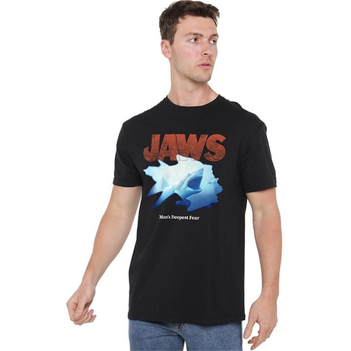 Universal Men's Black Jaws Shipwreck Window T Shirt in Size M, Sports Direct