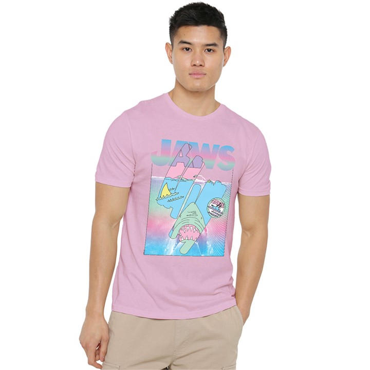 Universal Men's Pink Jaws Cartoon Swipe Poster T Shirt Light in Size 2XL, Sports Direct