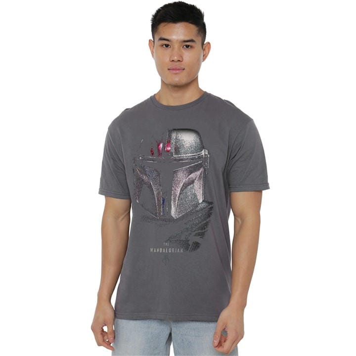 Star Wars Men's Grey Mandalorian Shadows T-Shirt in Size XL, Sports Direct