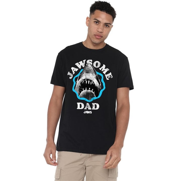 Universal Men's Black Jaws Fathers Day Jawsome Dad T-Shirt in Size 2XL, Sports Direct