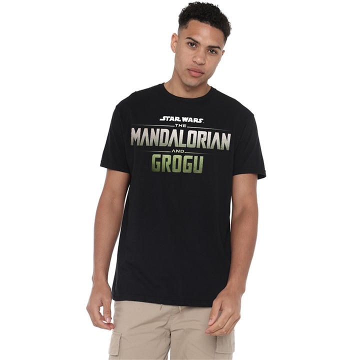 Star Wars Men's Black The Mandalorian Grogu Movie Logo T Shirt in Size 2XL, Sports Direct