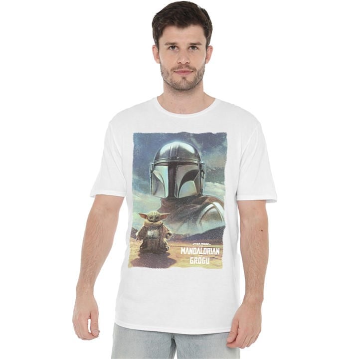 Star Wars Men's White The Mandalorian Grogu Worn Poster T Shirt in Size 2XL, Sports Direct