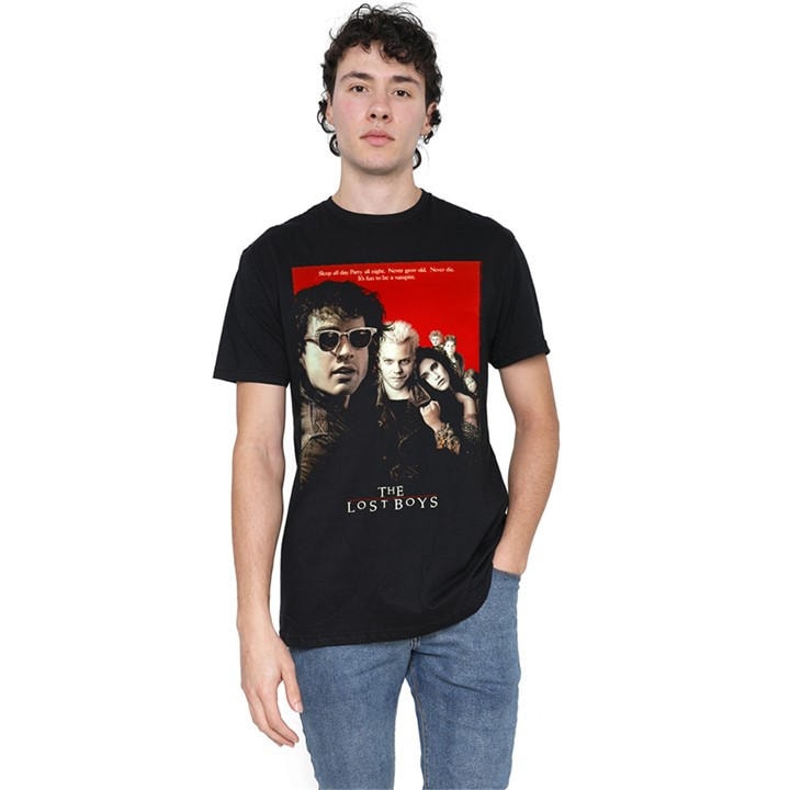 Warner Brothers Men's Black The Lost Boys Fun To Be A Vampire Poster T-Shirt in Size 5XL, Sports Direct