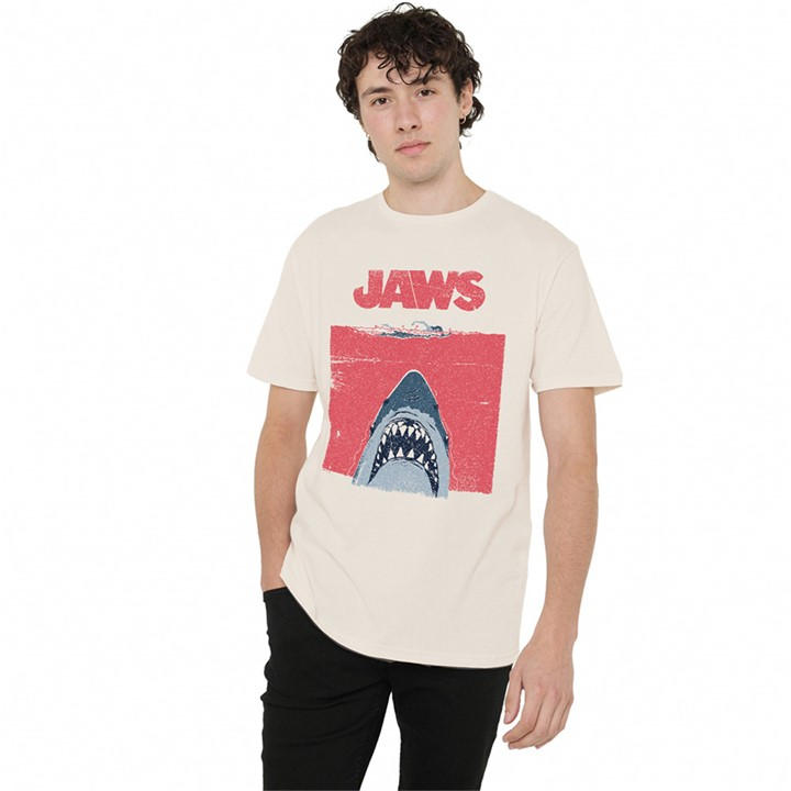 Universal Men's Beige Jaws Zine Poster T Shirt Natural in Size 3XL, Sports Direct