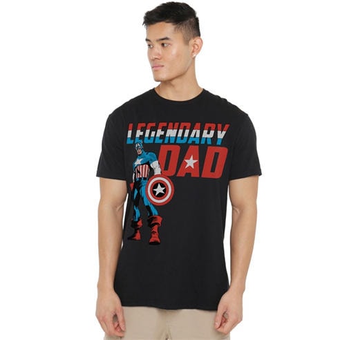 Captain America - Captain America FatherS Day Legendary Dad Mens T-