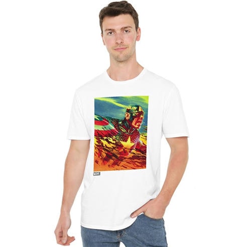 Captain America - Marvel Captain America War Cry Mens T-Shirt White