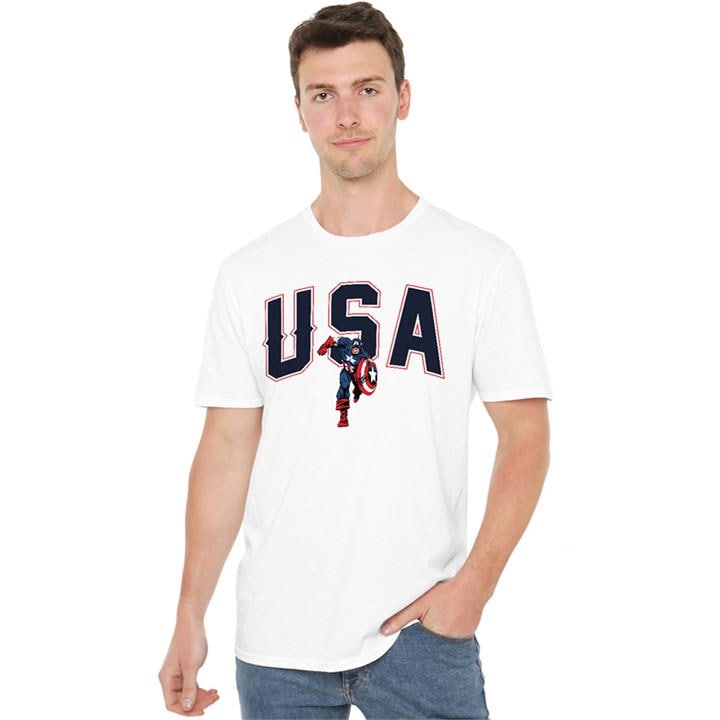 Marvel Men's White Usa Cotton T-Shirt in Size 2XL, Sports Direct