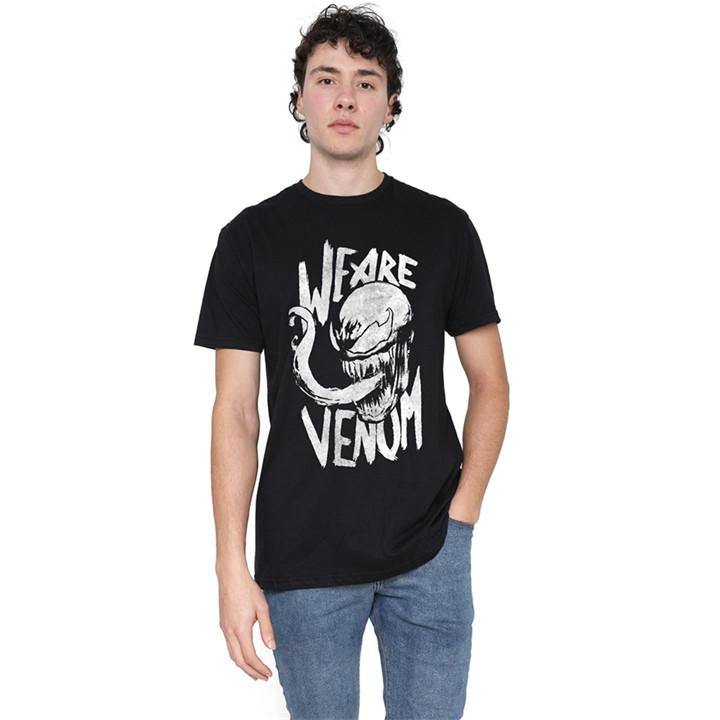 Marvel Men's Black Venom Tongues T-Shirt in Size L, Sports Direct