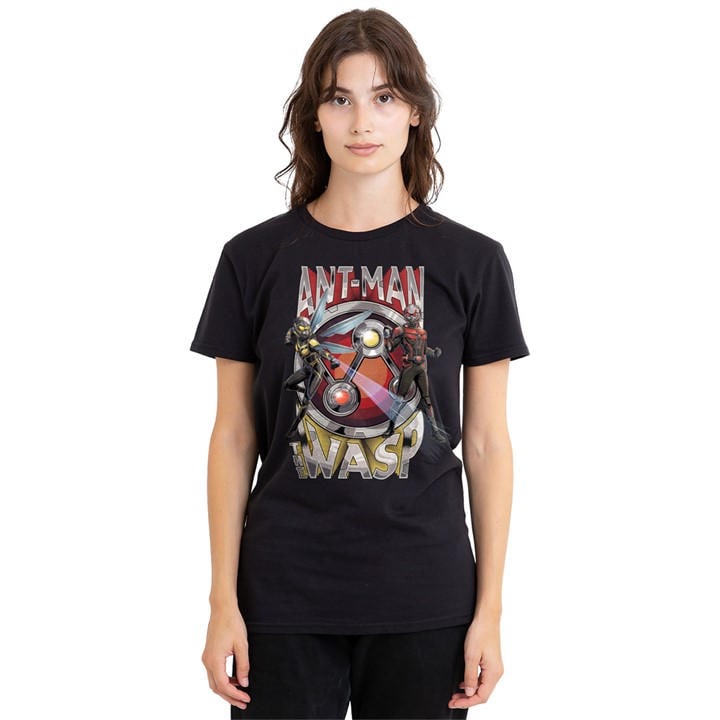 Marvel Women's Black Antman One Inch Heroes T-Shirt in Size XL, Sports Direct
