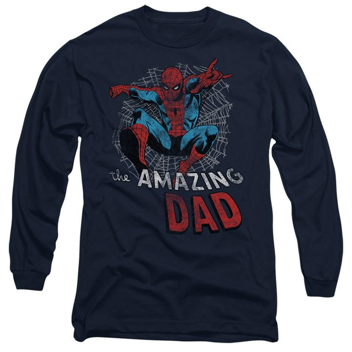 Marvel Men's Blue Spiderman Fathers Day Spider Dad Long Sleeve T-Sh in Size 2XL, Sports Direct